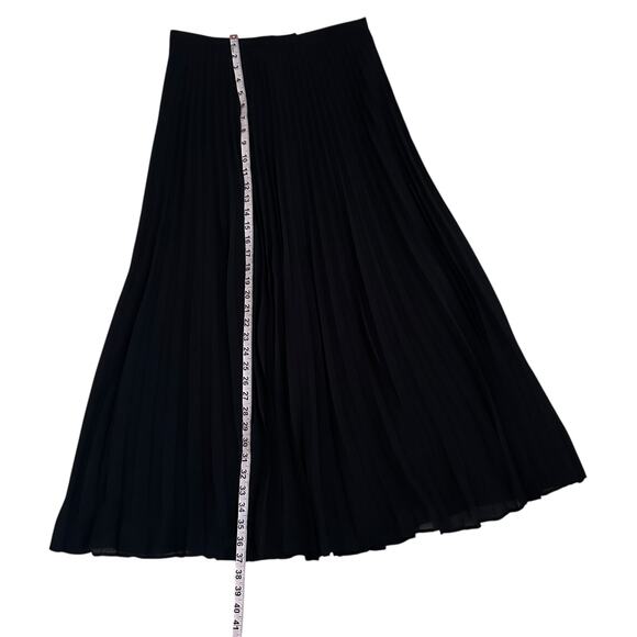 Liz Claiborne Collection Black Pleated Maxi Skirt 12 Chiffon Lined Dark Academ - Picture 11 of 13